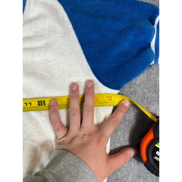 Vintage Topic Knits Pullover Sweater Boys Large White Blue V Neck Short Sleeve - Picture 5 of 8